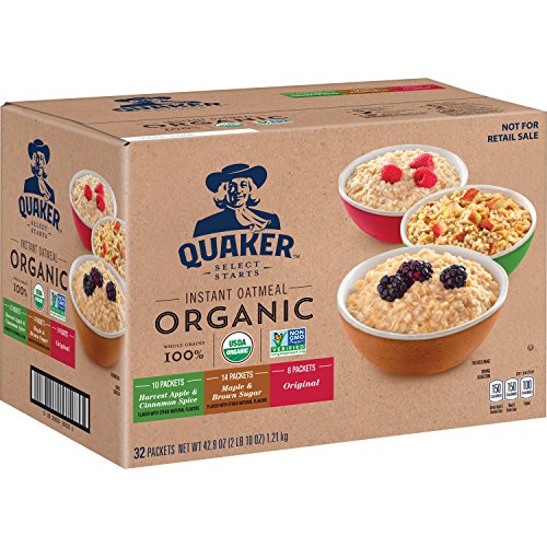 3 Flavor Organic Instant Quaker Oats Variety Pack (32 ct)