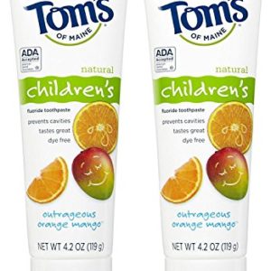 Tom's of Maine Anticavity Fluoride Children's Toothpaste, Outrageous Orange-Mango - 4.2 oz - 2 pk