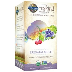 Garden of Life Organic Prenatal Multivitamin Supplement with Folate - mykind Whole Food Prenatal Vitamin, Vegan, 90 Tablets