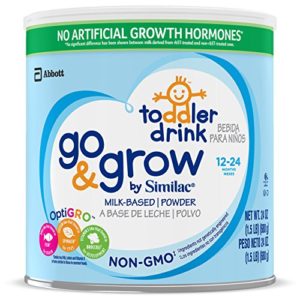 Go & Grow By Similac Non-GMO Milk Based Toddler Drink, Large Size Powder, 24 oz (Pack of 6)