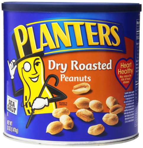 Planters Spiced Dry Roasted Peanuts (52 oz Canister, Pack of 2)