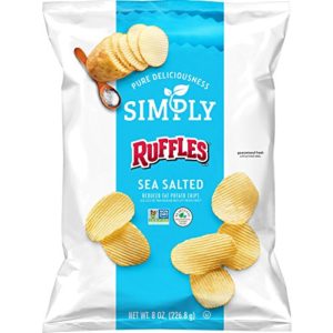 Simply Ruffles Potato Chips, Sea Salt, 8 Ounce