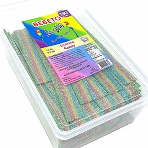 SweetGourmet Sour Blast | 150 PCS Rainbow 7" Belts Sour Licorice Candy | Halal | 3.3Lb