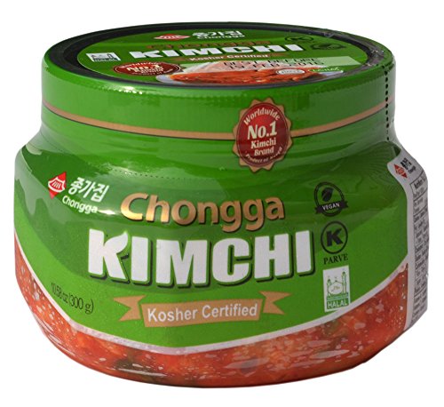 Chongga Kimchi - Kosher Certified - 3 Pack - Imported from Korea - Traditional Korean Cabbage (10.58oz x 3) - Halal - Vegan - Probiotic