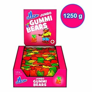ALLAN Jumbo Gummi Bears candy, 1250 Gram 2.75 pounds {Imported from Canada}