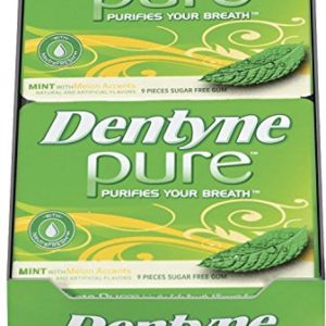 Dentyne Pure Sugar Free Gum (Mint with Melon Accents 9 Piece Pack of 10)