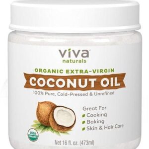 Viva Naturals Organic Extra Virgin Coconut Oil, 32 oz Ideal Oil as Hair Detanglers & Softeners