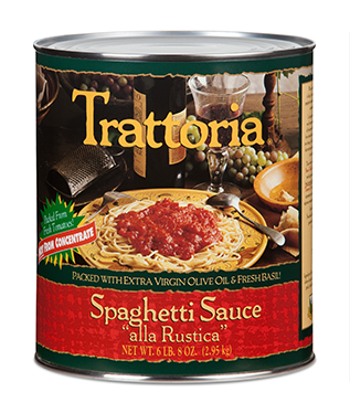 Trattoria, Spaghetti Sauce Alla Rustica with Extra Virgin Olive Oil and Fresh Basil, 102 oz