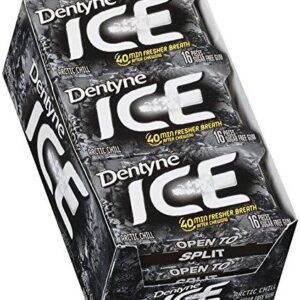 Dentyne Ice Sugar Free Gum (Arctic Chill 16 Piece Pack of 9)