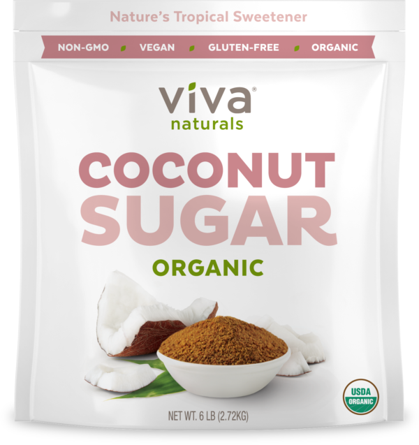 Viva Naturals Organic Coconut Sugar, 6 Pound Bag - Non-GMO, Low-Glycemic Sweetener