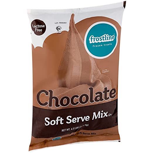 Frostline Chocolate Soft Serve Ice Cream Mix Bag, 6 lb., Large