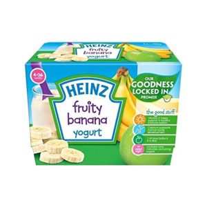 Heinz Fruity Yogurt Banana 4-36 Mnths 4 x 100g - Pack of 2