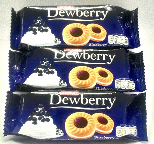Dewberry Sandwich Cookies with Cream and Blueberry Flavoured Jam Net Wt 36 g. X 3 Bags by Thai Premium