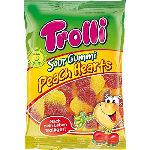Trolli Sour Gummi Peach Hearts Halal 175g