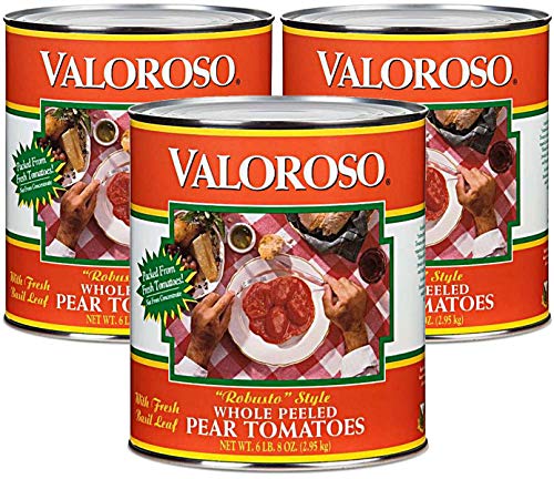 Valoroso, Stanislaus Robusto Style Whole Peeled Pear Tomatoes Pasta Sauce, 104 oz (Pack of 3)