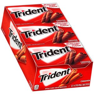 Trident Cinnamon Sugar Free Gum - with Xylitol - 12 Packs (168 Pieces Total)