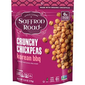 Saffron Road Organic Crunchy Chickpeas, Non-GMO, Gluten-Free, Halal, Korean BBQ, 6 Ounce