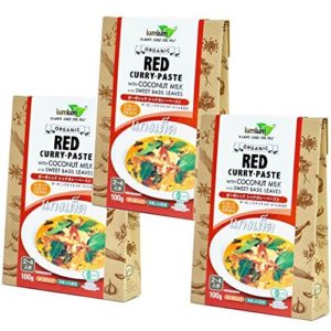 Organic red curry paste Set of three coconut milk input sweet basil with organic JAS gluten-free vegan Halal [Parallel import]