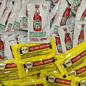 Heinz Condiment Packets Ketchup and Mustard (100 Total; 50 Each Flavor)