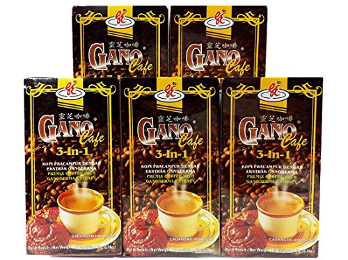 Gano Excel 3 in 1 Coffee With Ganoderma Lucidum Extract 5 Boxes Pack FREE EXPRESS SHIPPING 2-3 Days + FREE Sachets