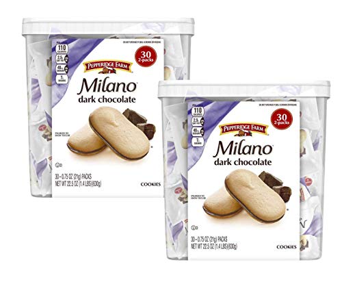 Pepperidge Farm Dark Chocolate Milano Cookies 22.5 o, 30-count (Pack of 2)