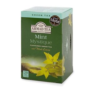 Ahmad Tea Mint Mystique Flavored Green Tea with Mint Leaves, 20-Count Boxes (Pack of 6)