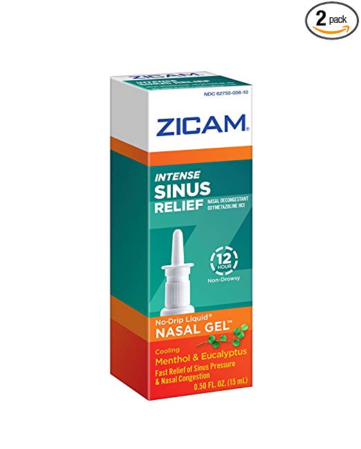 Zicam Intense Sinus Relief Nasal Gel, 0.5-Ounce (15 ml) (Pack of 2)