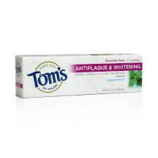 Tom's of Maine Natural Antiplaque and Whitening Fluoride Free Toothpaste, Spearmint Gel, 4.7 Ounce