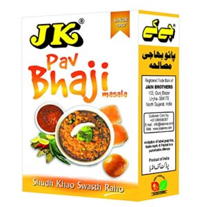 JK PAV BHAJI MASALA 3.53 Oz, 100g (Mashed Vegetable Curry Spice Mix, Bunny Chow Spice mix) Non-GMO, Gluten free and NO preservatives!