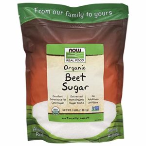 NOW Foods, Certified Organic Beet Sugar, Extracted from Organic Sugar Beets, Excellent Substitute for Cane Sugar, No Additivies or Fillers, Certified Non-GMO, 3-Pound