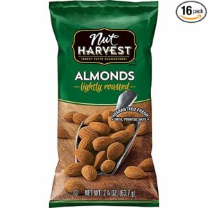 Nut Harvest Lightly Roasted Almonds, 2.25 Ounce (Pack of 16)
