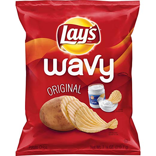 Lay's Wavy Original Potato Chips, 7.75 oz Bag