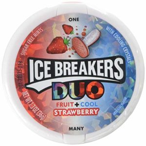 ICE BREAKERS Duo Sugar Free Mints, Strawberry, 1.3 Ounce (Pack of 8)