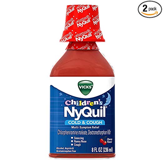 Vicks NyQuil Children's Cold & Cough Liquid Cherry Flavor - 8oz, Pack of 2