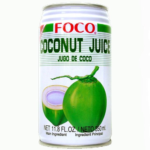 Six pack of Foco Coconut Juice Drink 11.8 Oz - 350 ml Cans