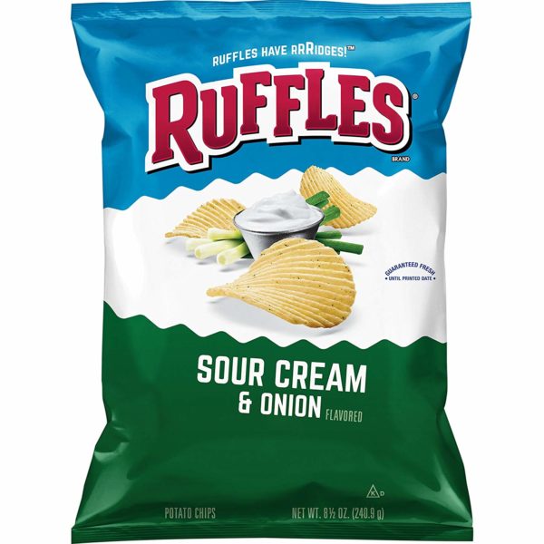 Ruffles Sour Cream & Onion Flavored Potato Chips, 8.5 Ounce