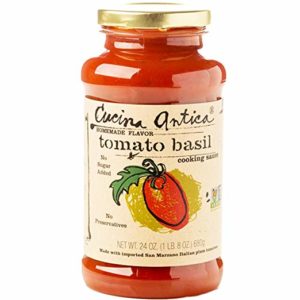 Cucina Antica - Tomato Basil Pasta Sauce - 24oz (Pack of 6) -Non GMO, Whole 30 Approved, Gluten Free