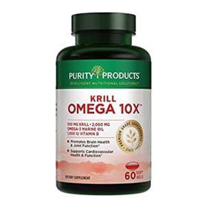 Krill Omega-3 10x More EPA & DHA Super Formula - Lemon-Lime Flavor, 60 SoftGels - 30 Day Supply from Purity Products