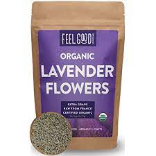 Organic Lavender Flowers Dried - Perfect for Tea, Baking, Lemonade, DIY Beauty, Sachets & Fresh Fragrance - 100% Raw From France - Large 4oz Resealable Bag - by Feel Good Organics