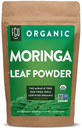 Organic Moringa Oleifera Leaf Powder - Perfect for Smoothies, Drinks, Tea & Recipes - 100% Raw From India - 16oz Resealable Bag (1 Pound) - by Feel Good Organics