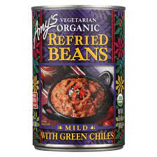 Amy's Organic Refried Beans, Mild with Green Chiles, 15.4 Ounce (Pack of 12)