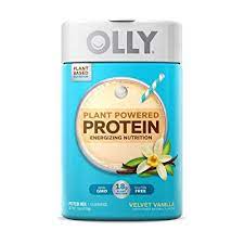 OLLY Plant Powered Protein, Protein Powder, 13 oz (12 Servings), Velvet Vanilla, 18g Plant Protein, Vegan