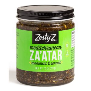 Savory Za'atar and Olive Oil Condiment (Zaatar/Zatar/Zahtar), Mediterranean Spice Blend, 8.1 ounces, Gluten Free, Vegan, Keto, Sugar Free, Zesty Z