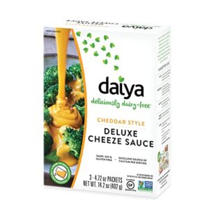 Daiya Cheddar Style Cheeze Sauce :: Plant-Based Macaroni & Cheese Sauce :: Vegan, Dairy Free, Gluten Free, Soy Free, Rich Cheesy Flavor :: Box Contains 3 Packets (2 Servings Each) (Pack of 1)