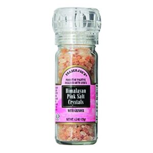 Trader Joe's Himalayan Pink Salt Crystals with Built in Grinder Natural and Pure Use in Any Dish You Would Use Regular Salt - 4.5oz