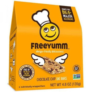 FreeYumm Allergen Free Granola Bars, Gluten Free, Dairy Free, Nut Free Snacks for Kids, Total of 15 Bars (Chocolate Chip)