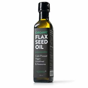 Organic Flax Seed Oil 250ML by GreaterGoods, Cold-Pressed, Vegan, Unrefined, Multiple Use Capabilities (Flax Seed Bottle)