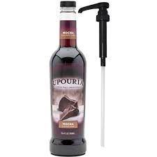 Upouria Coffee Syrup - Mocha Flavoring, 100% Gluten Free, Vegan, and Non Dairy, 750 mL Bottle - Coffee Syrup Pump Included