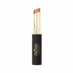 Inika Certified Organic Lip Tint, All Natural Make-Up, Vegan Lipstick, Shea Butter, Coconut Oil, Hydrating, Nourishing, Soft, Smooth Results, Halal, 3.2g (Rose)