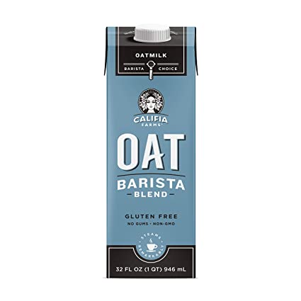 Califia Farms Unsweetened Oatmilk Barista Blend, 32 Oz (Pack of 6) | Whole Rolled Oats | Dairy Free | Gluten-Free | Vegan | Plant Based | Non-GMO